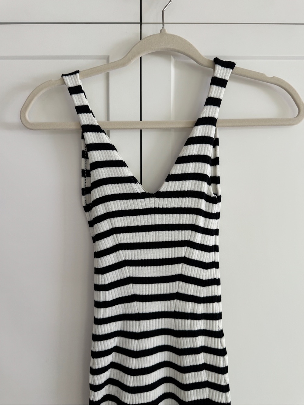 H&M Striped Black & White Ribbed Tank Dress
